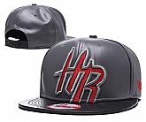 Rockets Team Logo Gray Leather Adjustable Hat GS,baseball caps,new era cap wholesale,wholesale hats